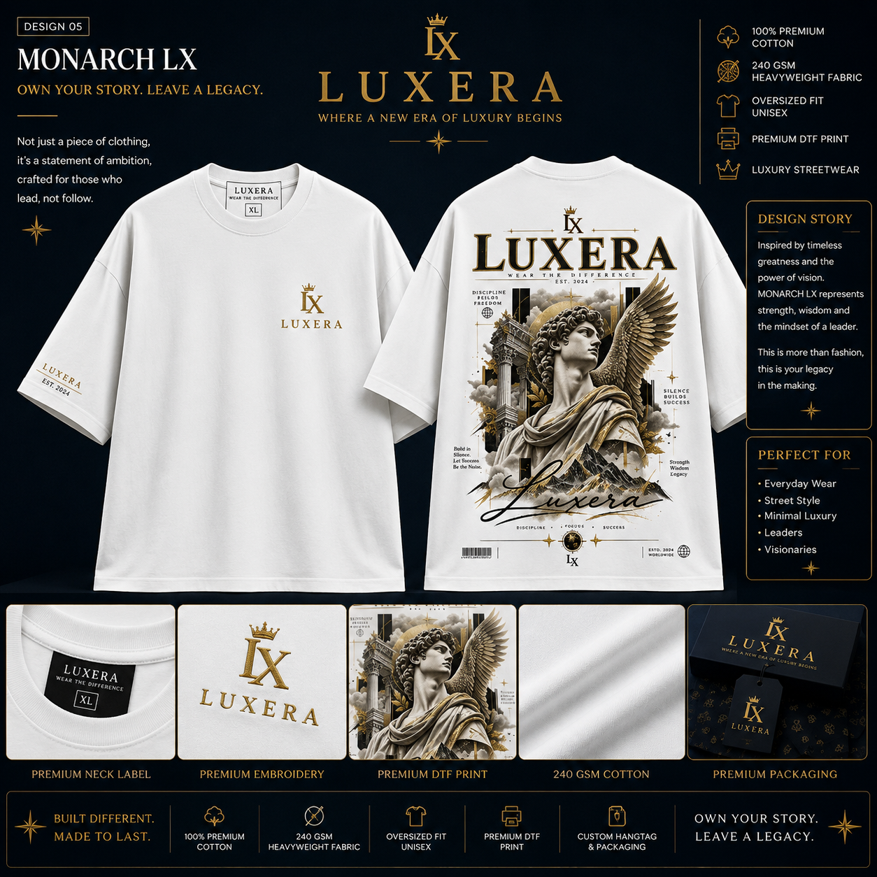 LUXERA MONARCH LX Design 05 corrected product showcase with accurate angel back print