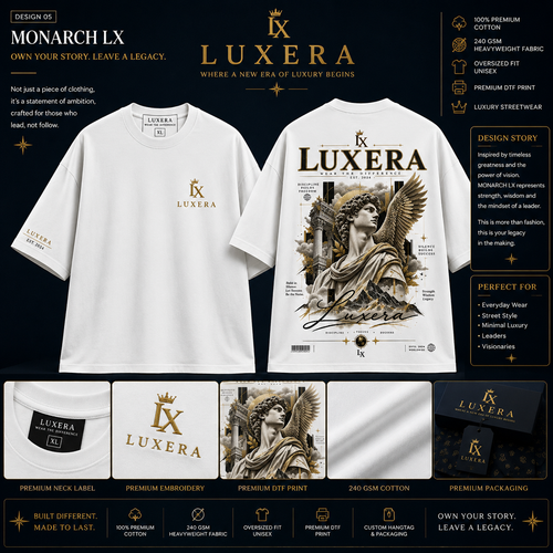 LUXERA MONARCH LX Design 05 corrected product showcase with accurate angel back print