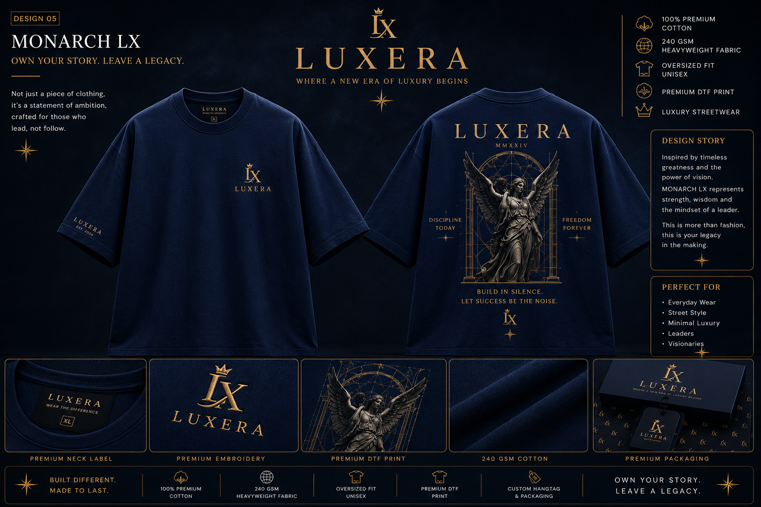 LUXERA MONARCH LX Design 05 oversized t-shirt